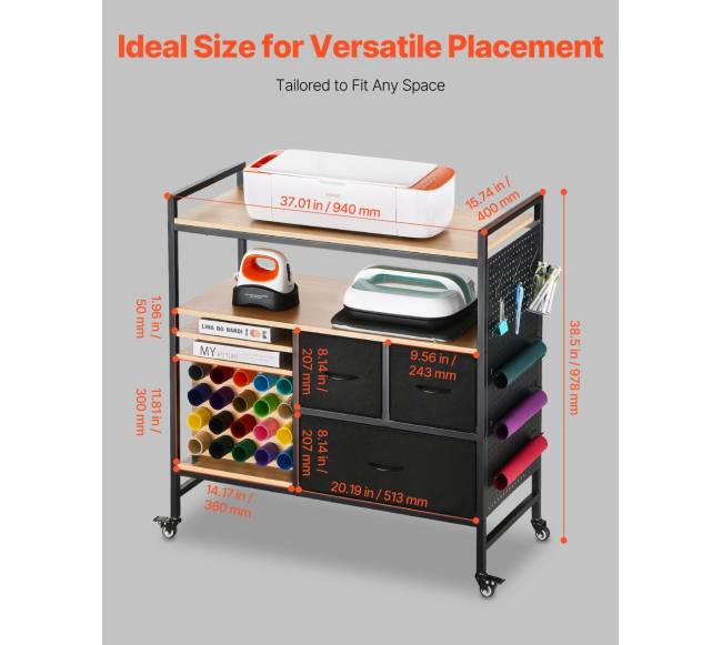 Universalus stalinis vežimėlis su 20 vinilo laikikliais2