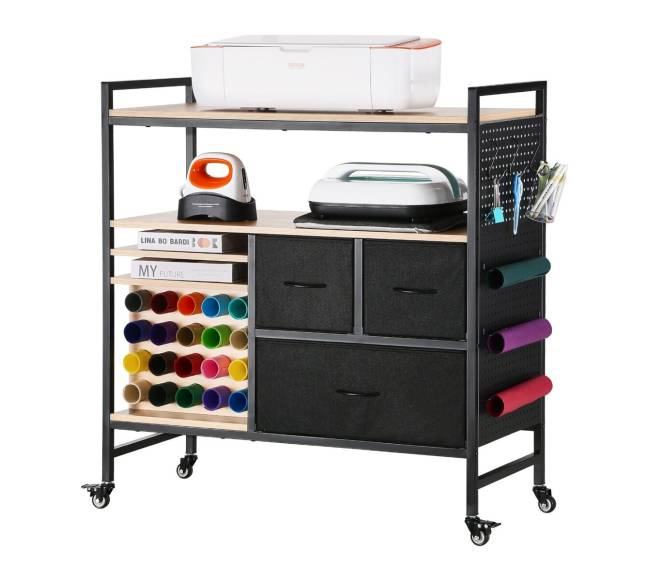 Universalus stalinis vežimėlis su 20 vinilo laikikliais7