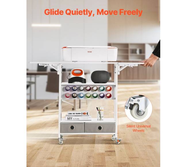 Sulankstomas amatų vežimėlis su stalais ir laikikliais4