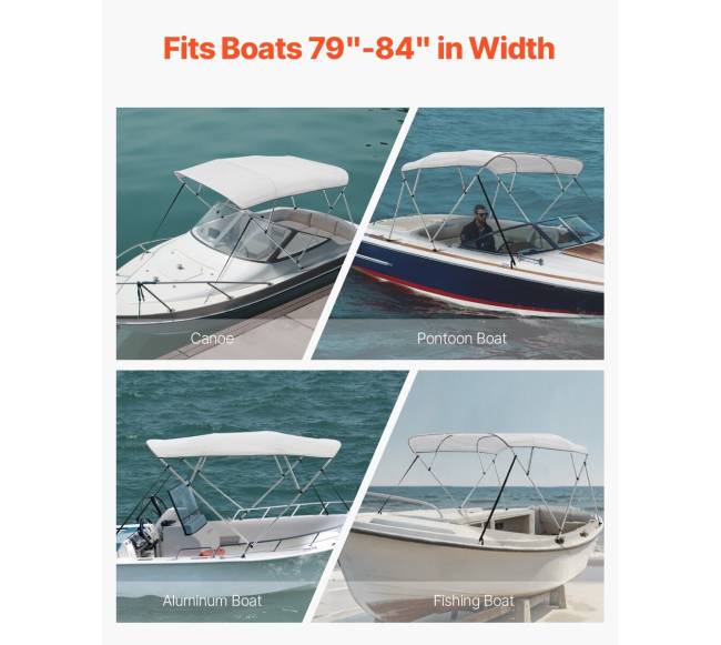 Keturburis bimini viršus valtims 244 cm šviesiai pilkas5