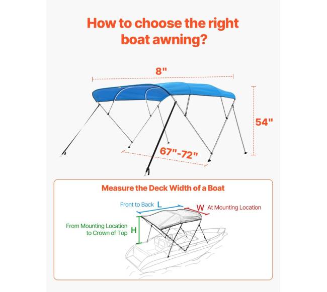 4 lankų valtis bimini tentas 244cm4
