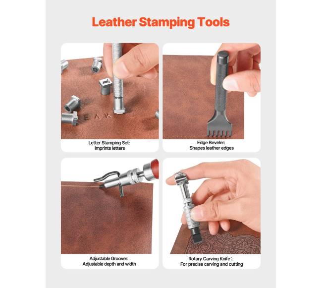 Įrankių rinkinys odos darbams 61 vnt.2