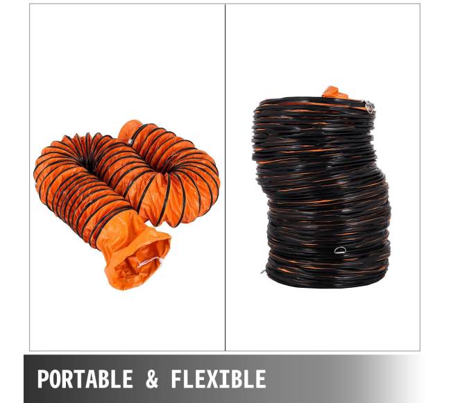 Lanksti 7,6 m vėdinimo šlanga, PVC, 31 cm2