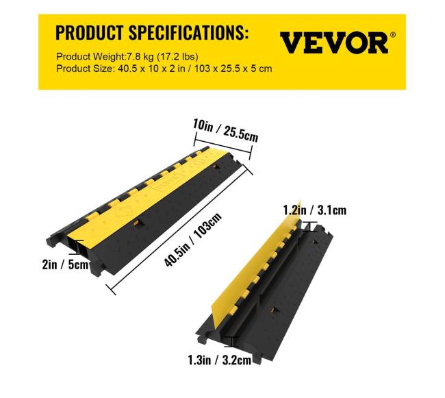 4 vienetų guminė kabelio rampa 2 kanalai6