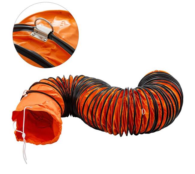 7,6 m PVC lankstus ortakis 250 mm ventiliatoriui0