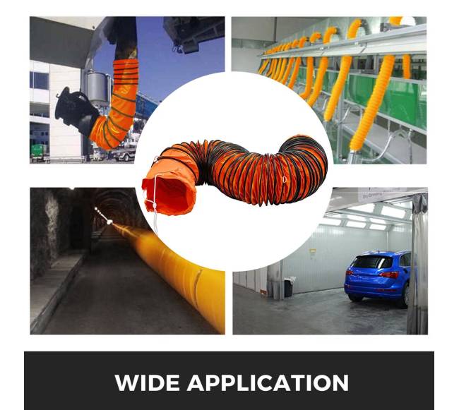 7,6 m PVC lankstus ortakis 250 mm ventiliatoriui6