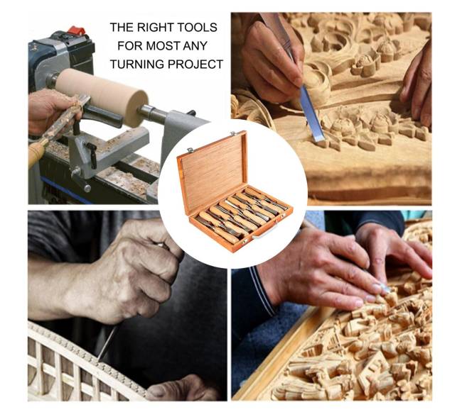 Medžio kaltų rinkinys, 12 vnt., drožybai6