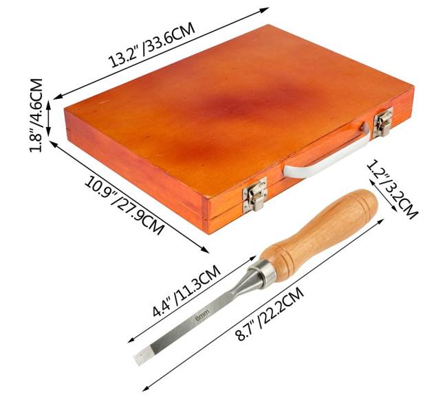 Medžio kaltų rinkinys, 12 vnt., drožybai7