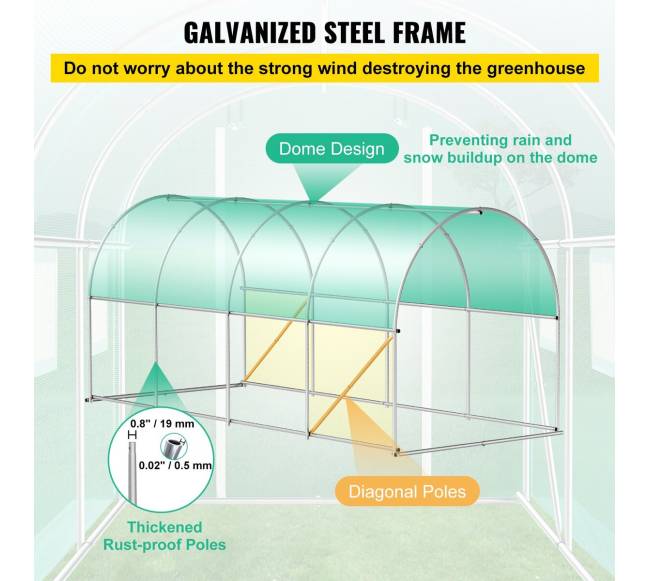 Įėjimo tunelinė šiltnamis, 4.5 x 2 x 2 m2
