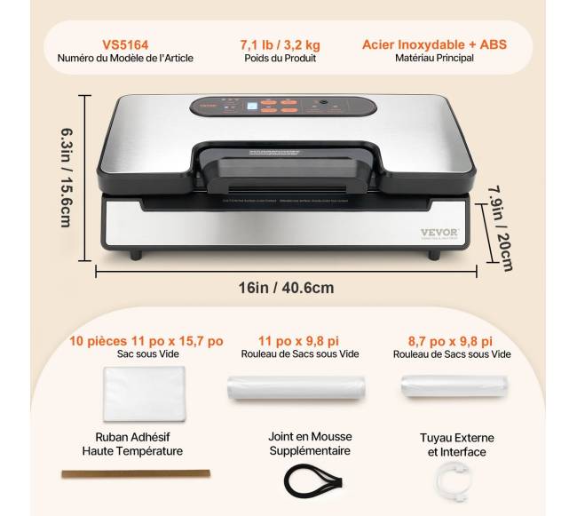 Maisto vakuuminis pakavimo aparatas 90Kpa su maišeliu6