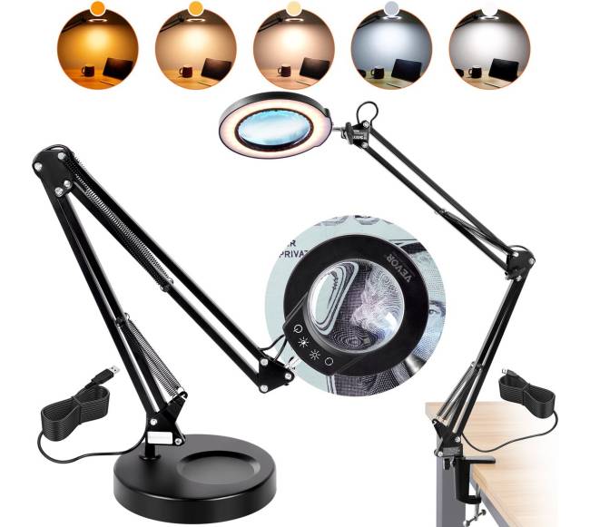 Didinamasis stiklas su apšvietimu ir pagrindu0