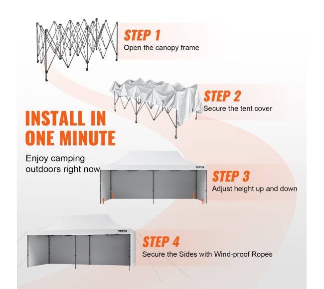 Lauko pavėsinė su sienelėmis ir maišu, 10x20 FT3