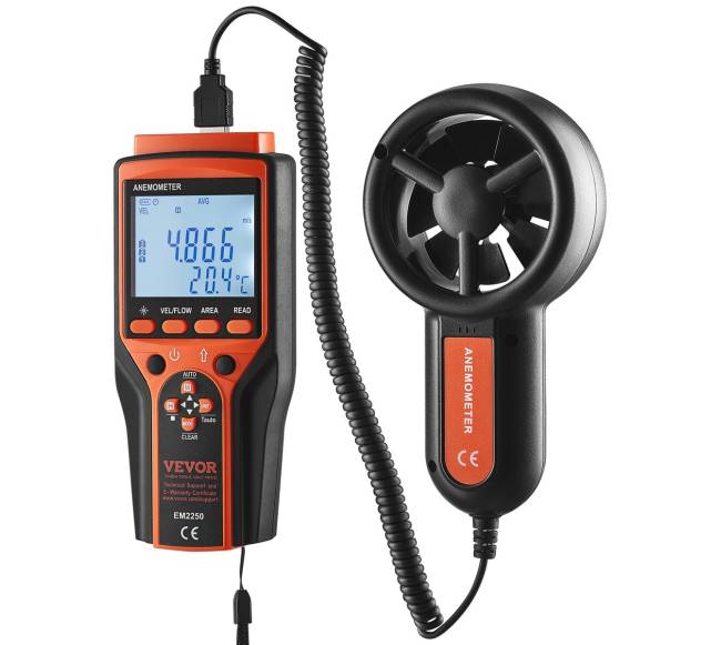 Rankinis skaitmeninis anemometras su LED ekranu0