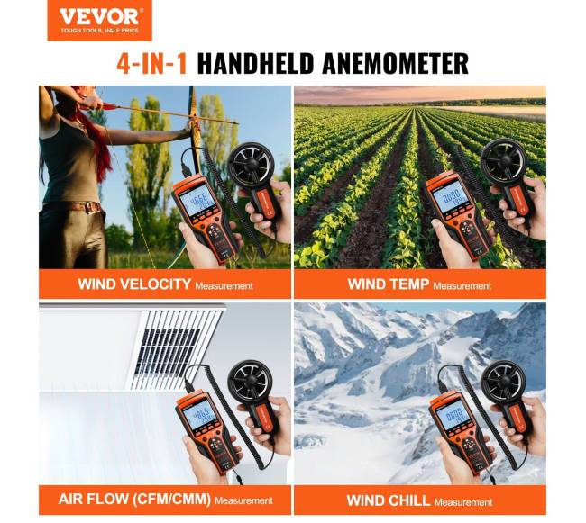 Rankinis skaitmeninis anemometras su LED ekranu1