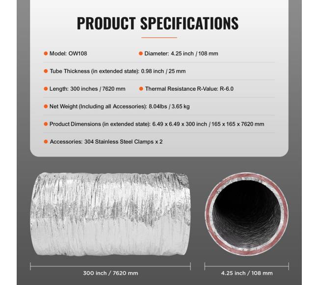 Džiovyklės ventiliacijos žarna su spaustukais6