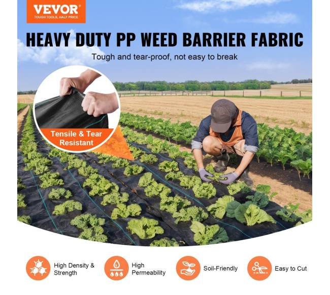 Juoda piktžolių barjerinė plėvelė, 6x91 m1