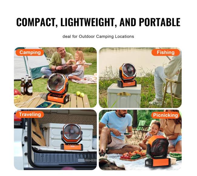 228.6 mm įkraunamas ventiliatorius su LED žibintu5