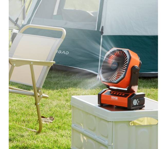 228.6 mm įkraunamas ventiliatorius su LED žibintu7