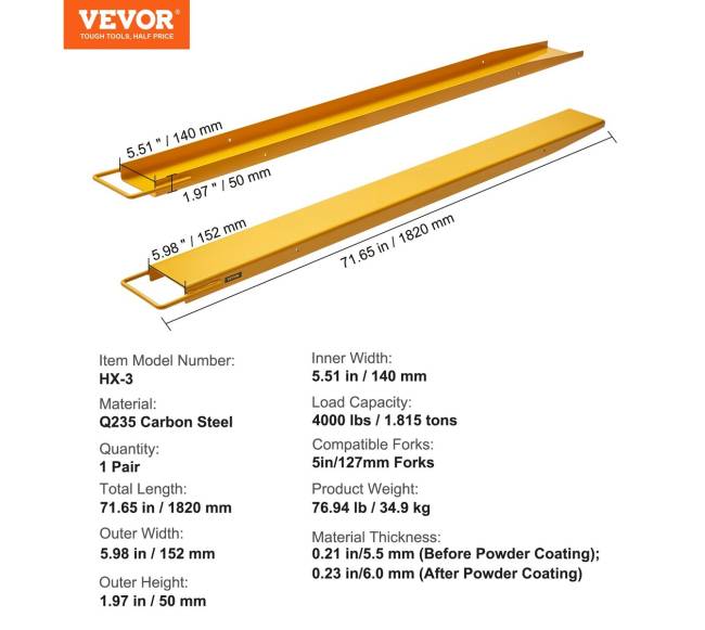 Padėklų šakių prailginimai, 182 cm ilgis 14 cm plotis6