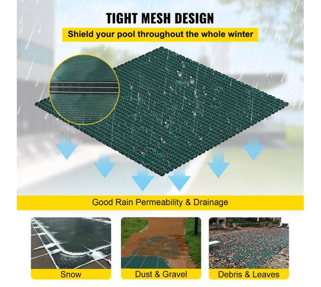 Stačiakampis baseino dangtis 4,9 x 8,5 m žalias5