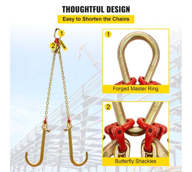 v tipo grandinė 8 mm, 0,6 m, 4,2 t2