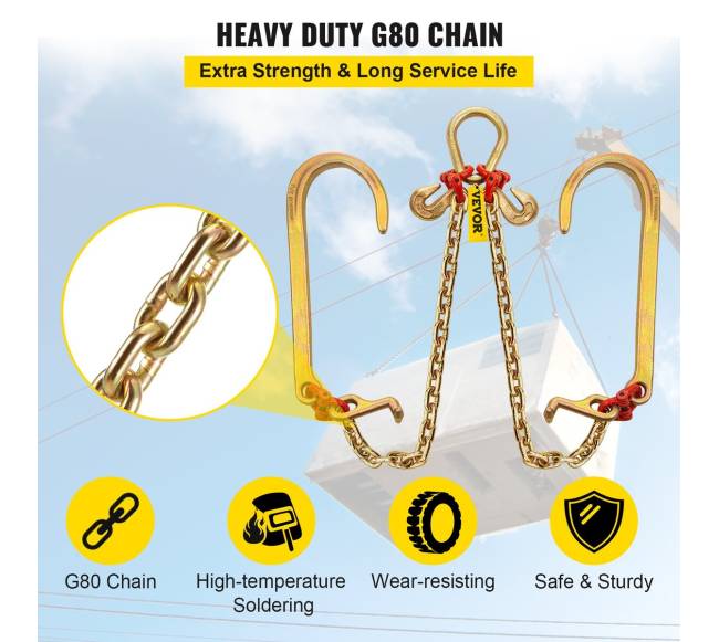 v tipo grandinė 8 mm, 0,6 m, 4,2 t4