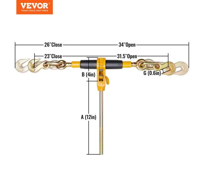 Ratelinis grandinių įtempėjas 38"-12", 4 vnt.6