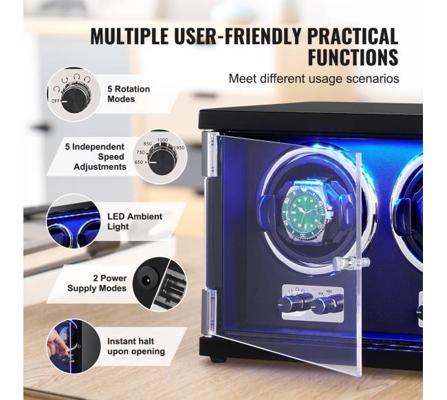 Automatinių laikrodžių laikrodis su dviem Mabuchi motorais4