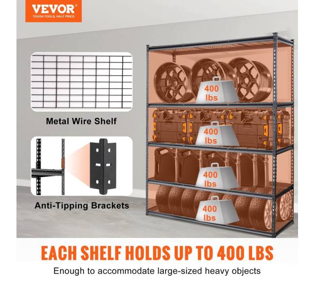 5 aukštų reguliuojama metalinė lentyna garažui1