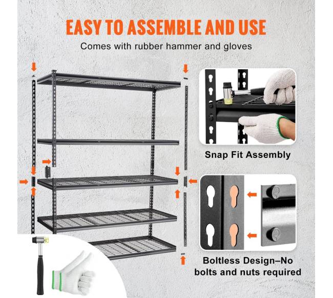 5 aukštų reguliuojama metalinė lentyna garažui3