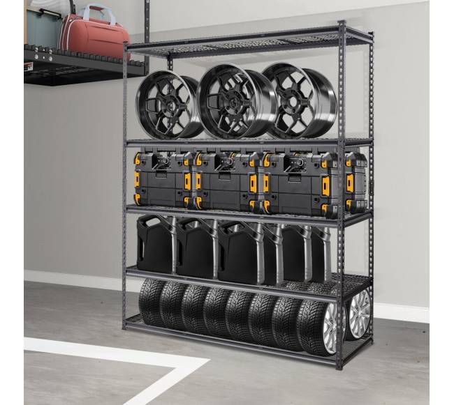 5 aukštų reguliuojama metalinė lentyna garažui7