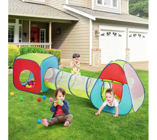 Vaikiška 3 in 1 žaidimų palapinė su tuneliu7