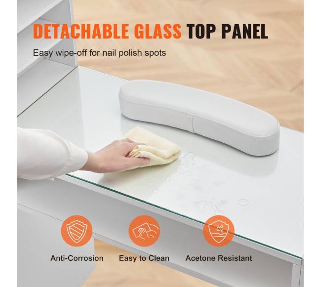 Manikiūro stalas su stikliniu viršumi2