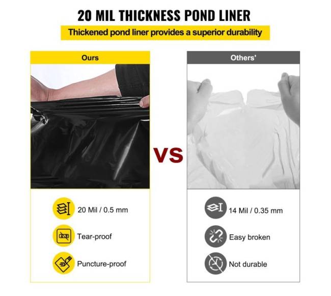 LLDPE tvenkinio danga 4,6 x 6 m2