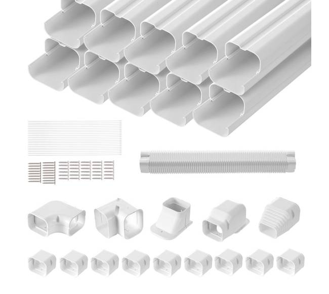 Mini kondicionieriaus vamzdžių danga 75 mm, 5.4 m, balta0