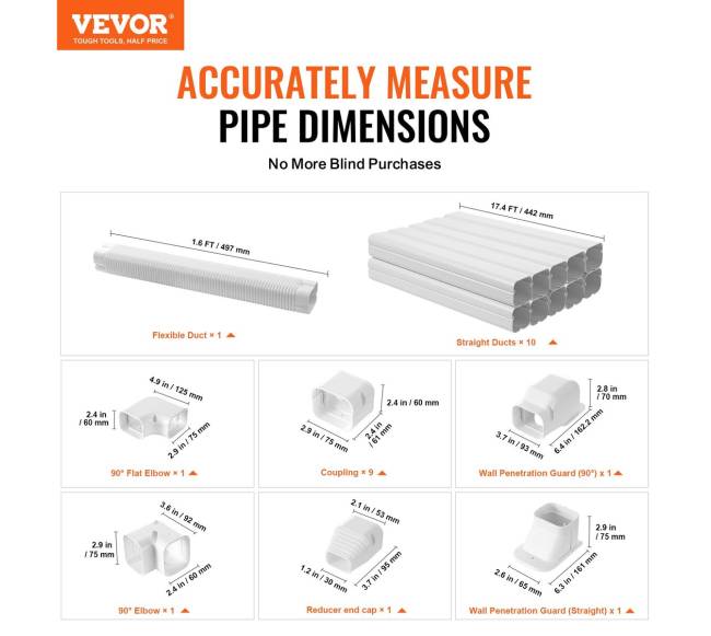Mini kondicionieriaus vamzdžių danga 75 mm, 5.4 m, balta1