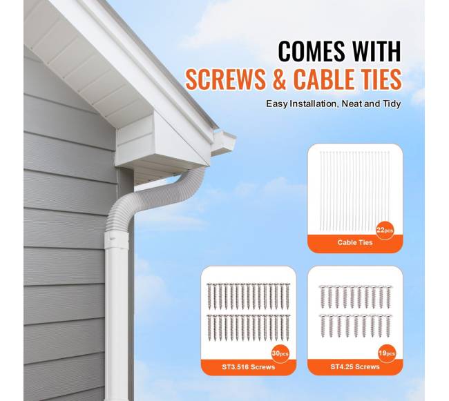 Mini kondicionieriaus vamzdžių danga 75 mm, 5.4 m, balta4