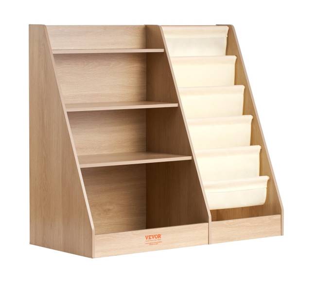 Vaikų medinė knygų lentyna, 4 pakopų0