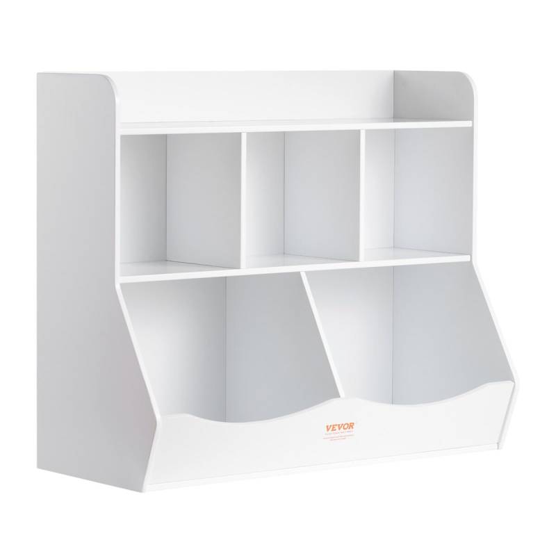 Vaikiška medinė žaislų lentyna su knygų skyriumi0