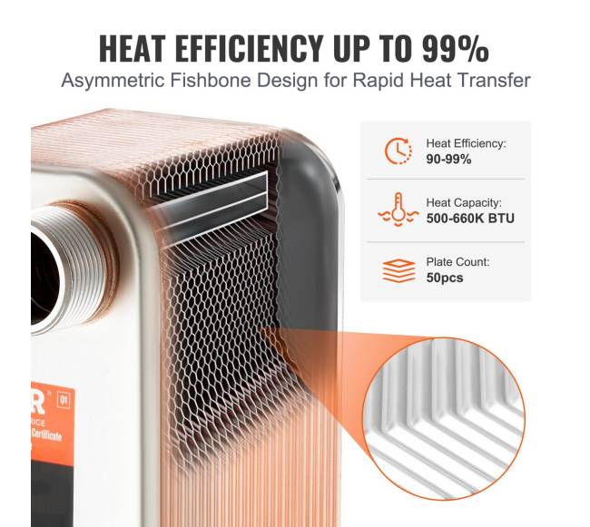 50 plokščių šilumokaitis su 4 MNPT2