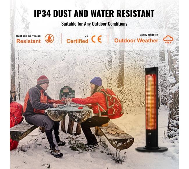 Infraraudonųjų spindulių šildytuvas 2000W su nuotoliniu valdymu3