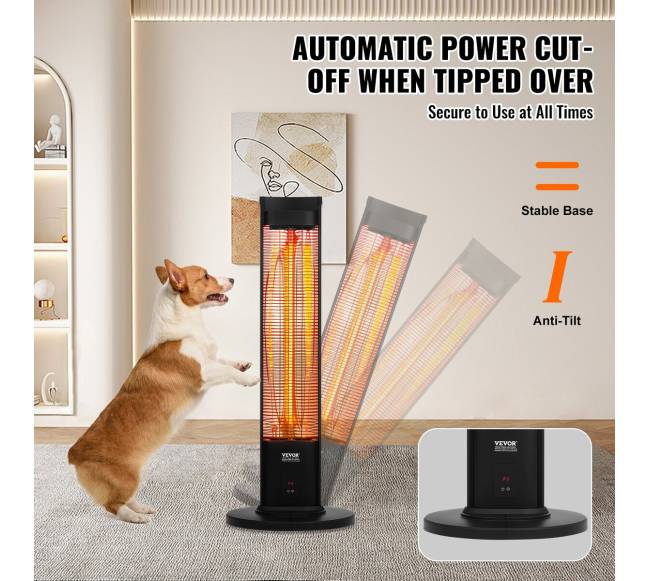 Infraraudonųjų spindulių šildytuvas 2000W su nuotoliniu valdymu5