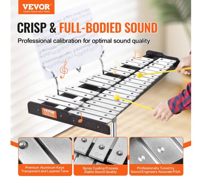 30 natų glokenspielis su lazdelėmis ir stovu1