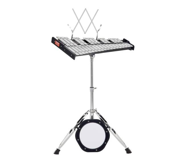 32 natų metalofonas su lazdelėmis ir stovu0