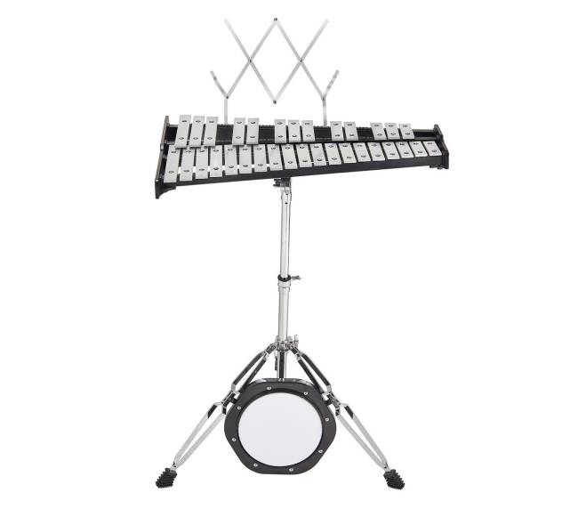 32 natų metalofonas su lazdelėmis ir stovu9