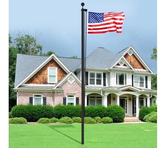 6 m juoda aliuminio vėliavos stiebas7