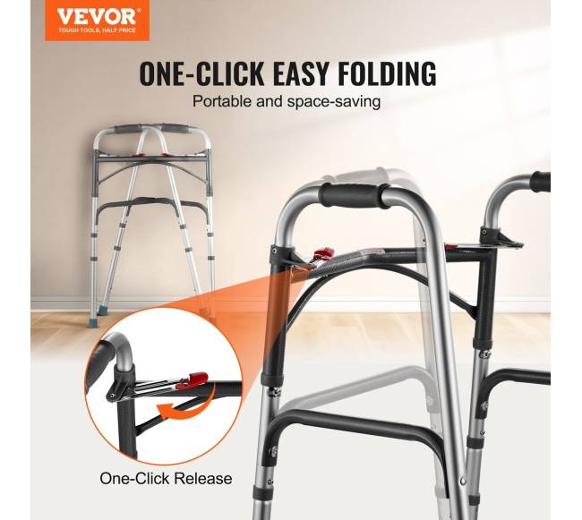 Sulankstomas aliuminio vaikštynės su reguliuojamu aukščiu1