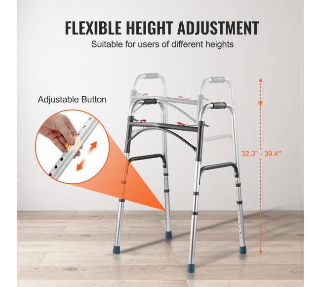 Sulankstomas aliuminio vaikštynės su reguliuojamu aukščiu3