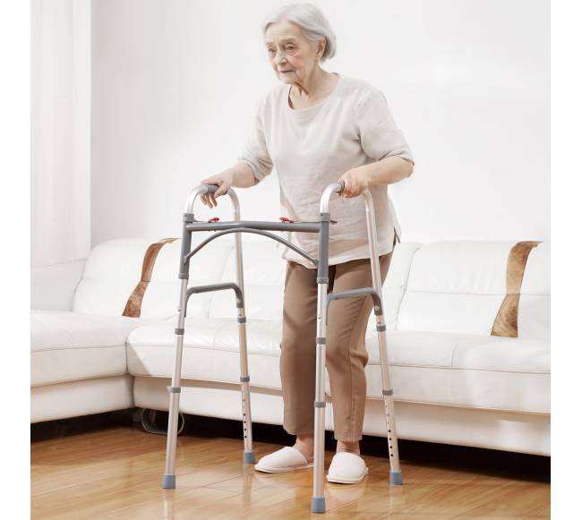 Sulankstomas aliuminio vaikštynės su reguliuojamu aukščiu7