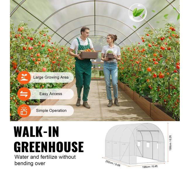 Erdvus tunelinis šiltnamis 292x196x190 cm4